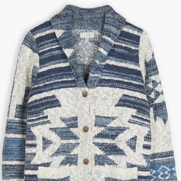 Lucky Brand | Jacquard Patch Cardigan - Picture 9 of 10